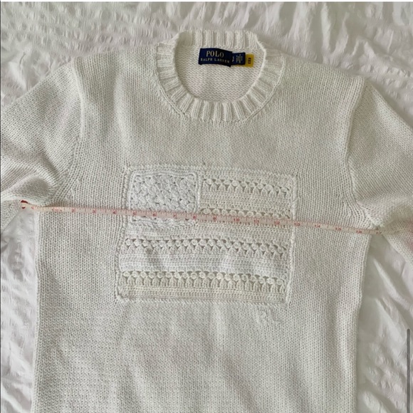 New Ralph Lauren American Flag White Sweater - Picture 9 of 12